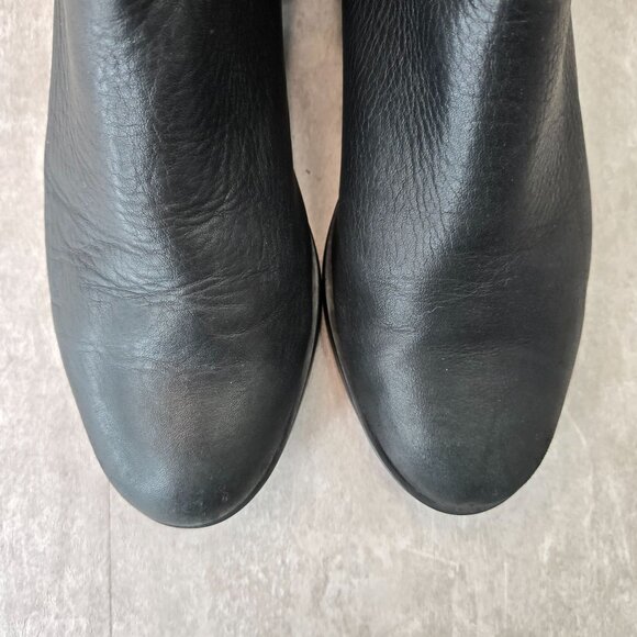 Sorel Lolla Ankle Boots 11 Black Leather Pull On Western Casual Low Heel Booties - Picture 9 of 12